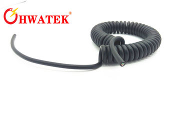 Có thể thu vào Xoắn xoắn ốc Dây cáp điện tín hiệu với PUR vỏ bọc áo khoác Dịch vụ OEM