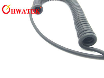 Có thể thu vào Xoắn xoắn ốc Dây cáp điện tín hiệu với PUR vỏ bọc áo khoác Dịch vụ OEM